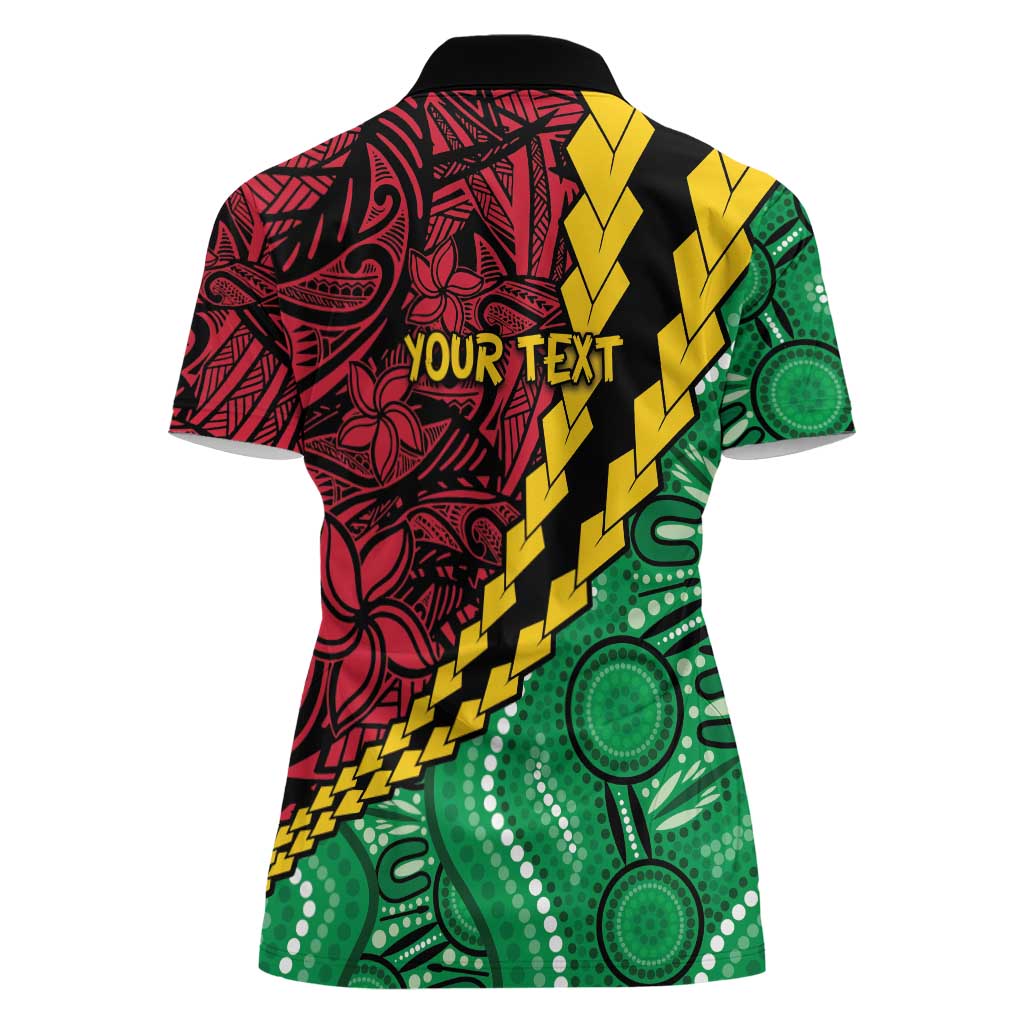 Vanuatu Personalized Tribal Women Polo Shirt Aboriginal Inspired Mix Style - Polynesian Pride
