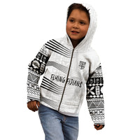 Personalised Fiji Rugby Kid Hoodie Kaiviti WC 2023 Jersey Replica - White LT7 - Polynesian Pride