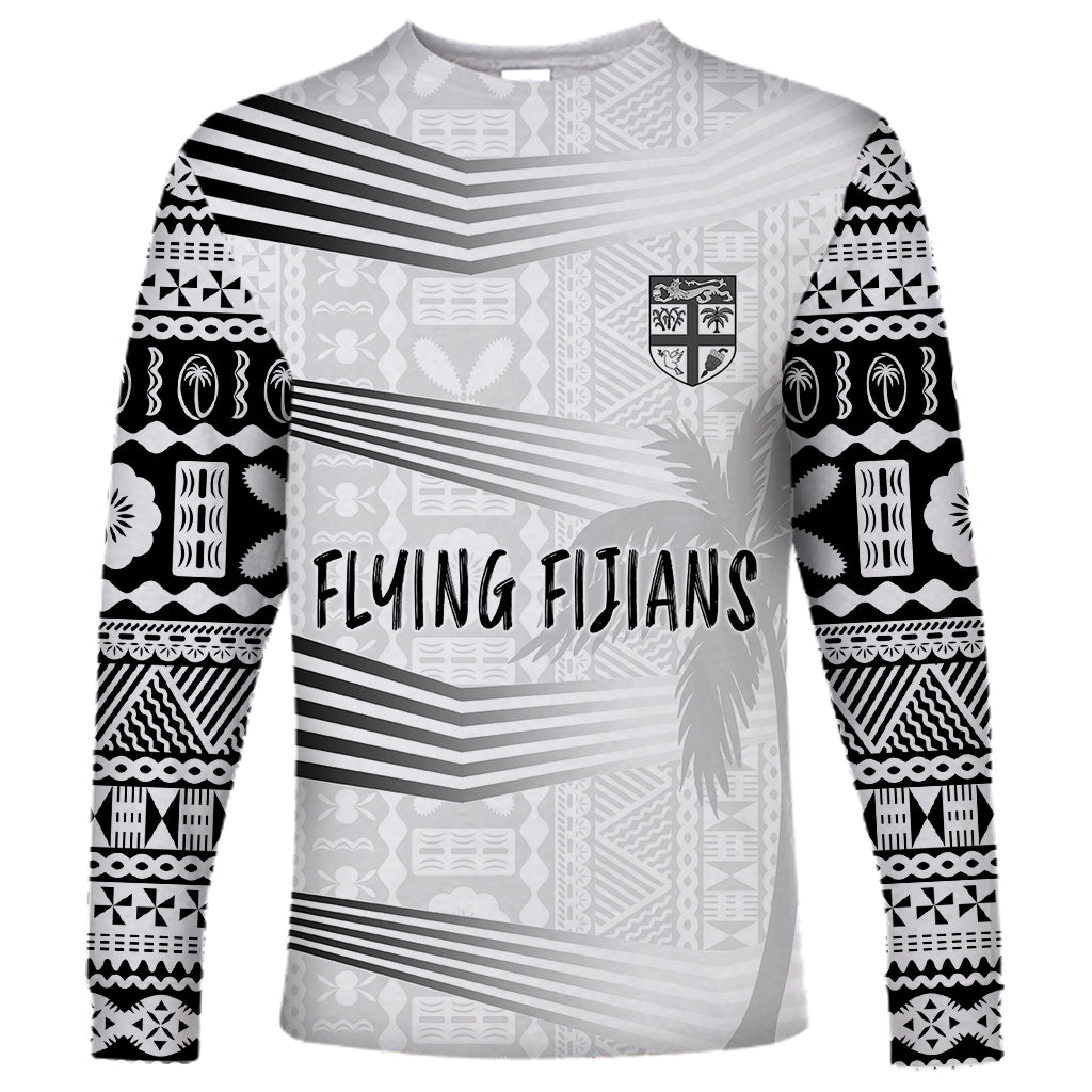 Personalised Fiji Rugby Long Sleeve Shirt Kaiviti WC 2023 Jersey Replica - White LT7 Unisex White - Polynesian Pride