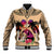 Personalised Polynesian Baseball Jacket Dog Lover With Beagle - Sunset At The Beach LT7 Unisex Coral - Polynesian Pride