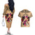 Personalised Polynesian Couples Matching Off The Shoulder Long Sleeve Dress and Hawaiian Shirt Dog Lover With Beagle - Sunset At The Beach LT7 - Polynesian Pride