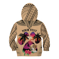 Personalised Polynesian Kid Hoodie Dog Lover With Beagle - Sunset At The Beach LT7 - Polynesian Pride