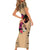 Personalised Polynesian Short Sleeve Bodycon Dress Dog Lover With Beagle - Sunset At The Beach LT7 - Polynesian Pride