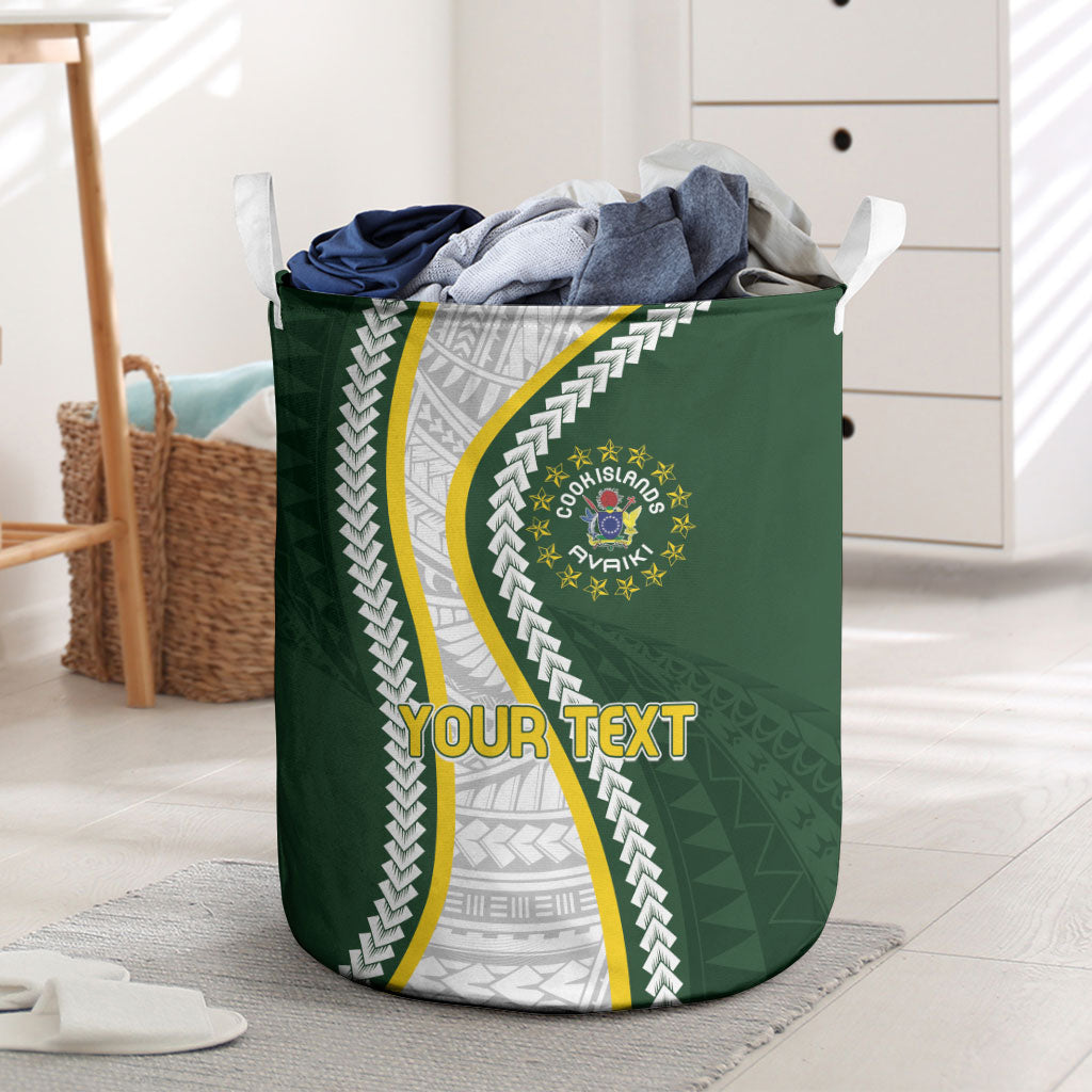 Cook Islands Rugby Personalized Avaiki Laundry Basket GO Kuki LT7 Green - Polynesian Pride