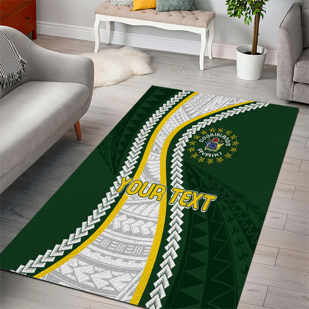 Cook Islands Rugby Personalized Avaiki Area Rug GO Kuki LT7 - Polynesian Pride