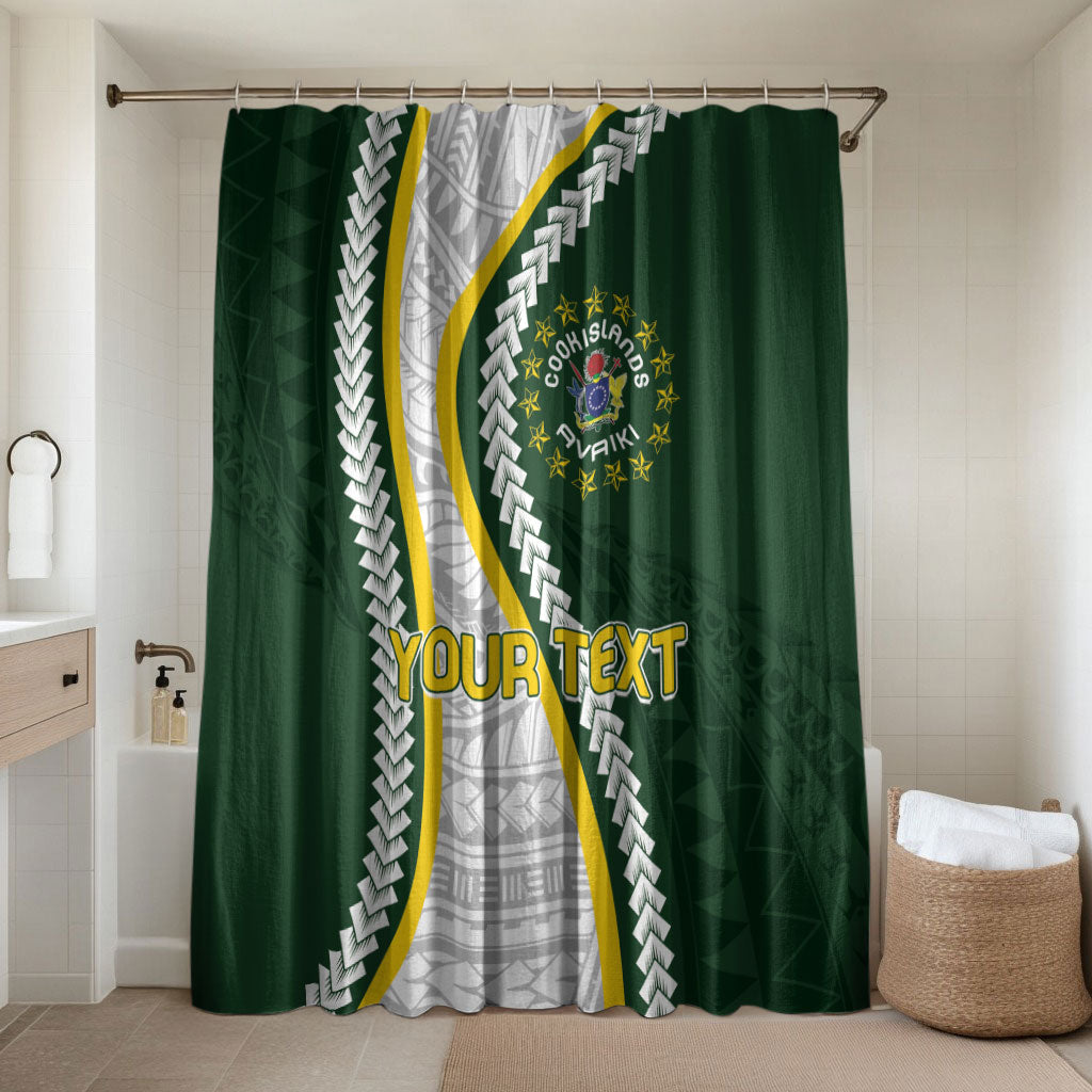 Cook Islands Rugby Personalized Avaiki Bathroom Set GO Kuki LT7 Shower Curtain Only Green - Polynesian Pride