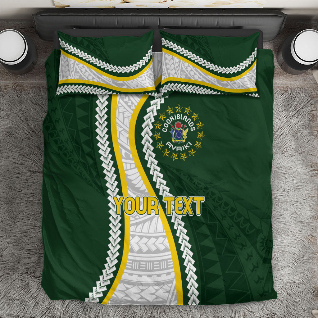 Cook Islands Rugby Personalized Avaiki Bedding Set GO Kuki LT7 Green - Polynesian Pride