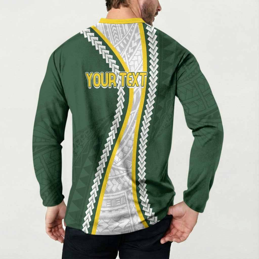 Cook Islands Rugby Personalized Avaiki Button Sweatshirt GO Kuki LT7 - Polynesian Pride
