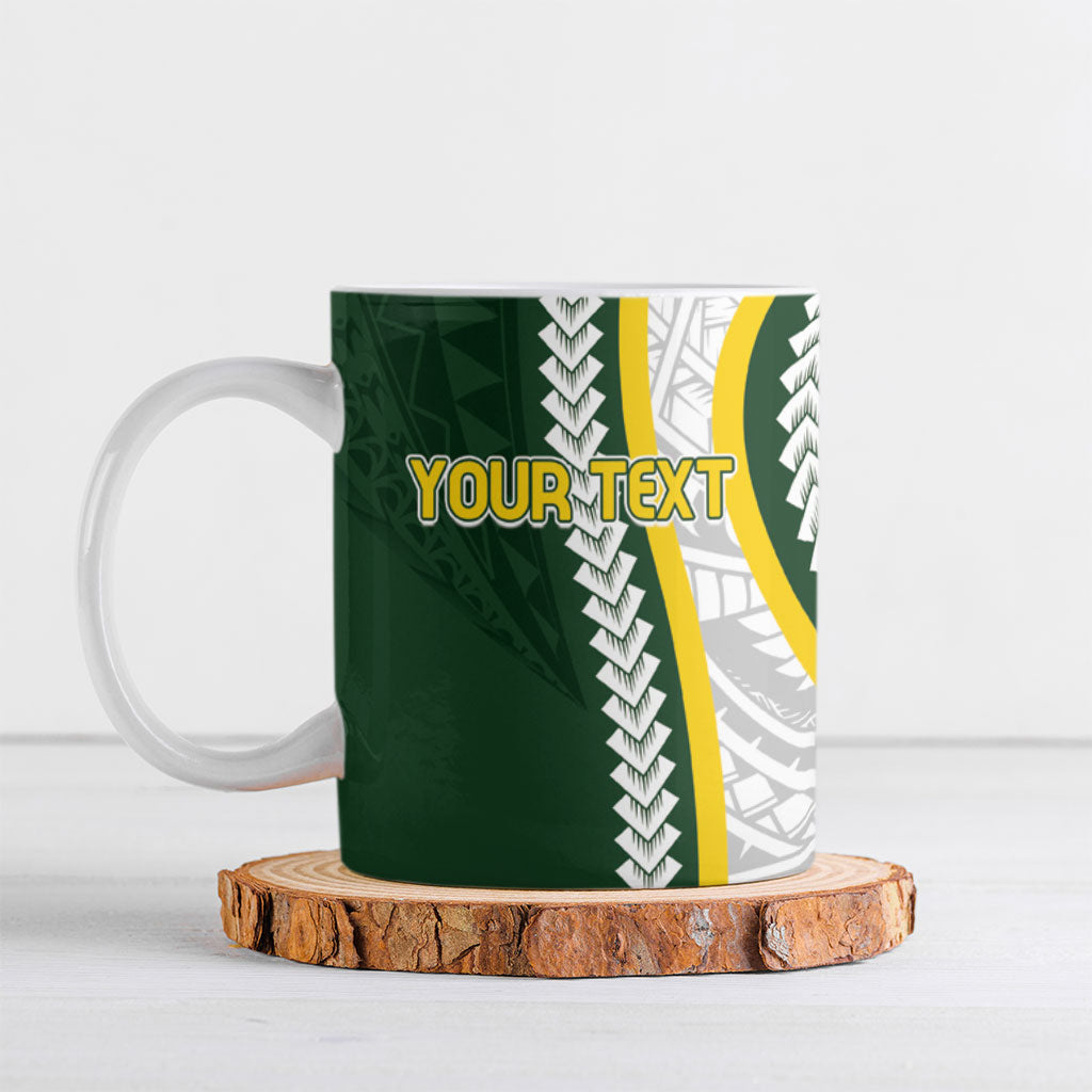 Cook Islands Rugby Personalized Avaiki Ceramic Mug GO Kuki LT7 Green - Polynesian Pride