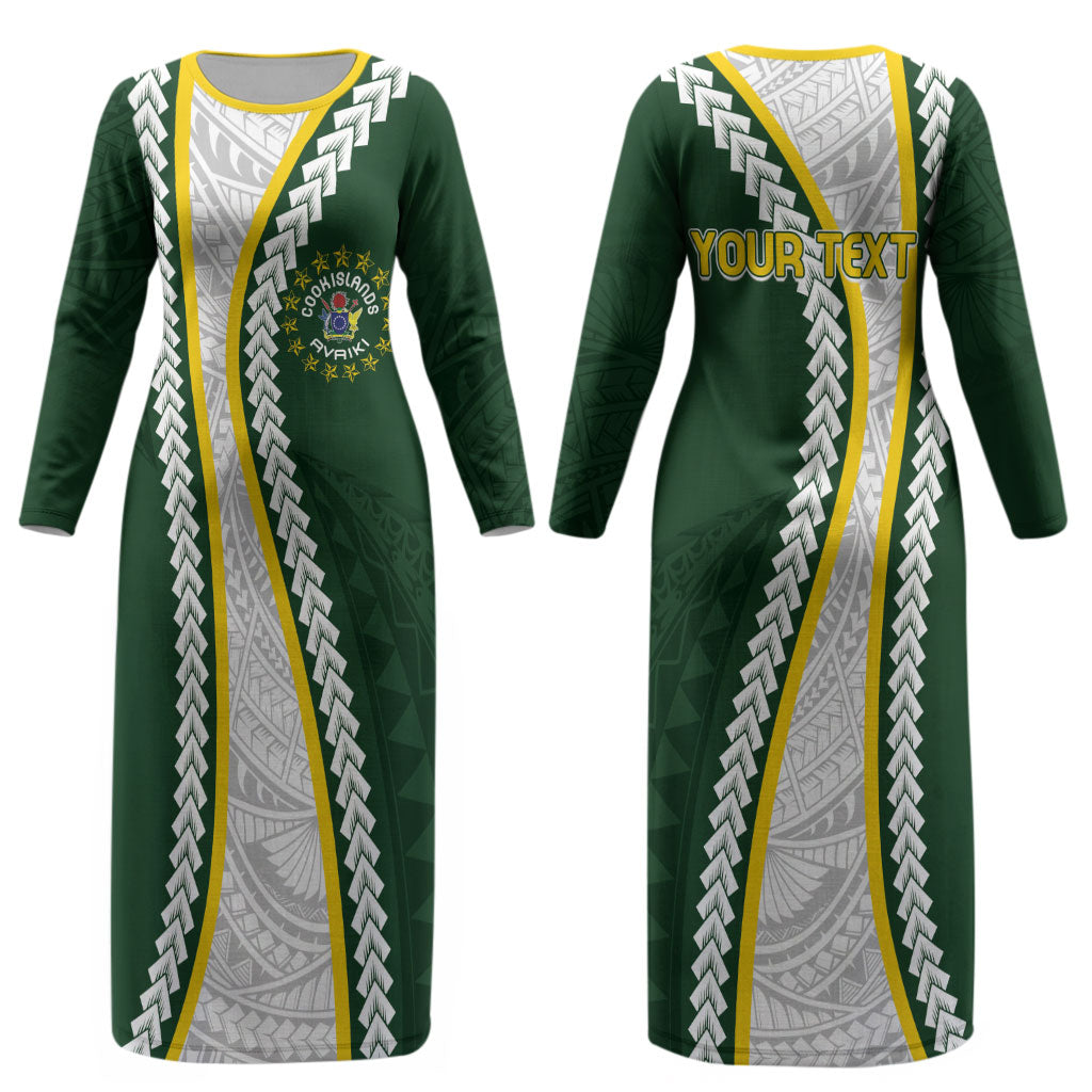 Cook Islands Rugby Personalized Avaiki Couples Matching Long Sleeve Bodycon Dress and Hawaiian Shirt GO Kuki LT7 - Polynesian Pride