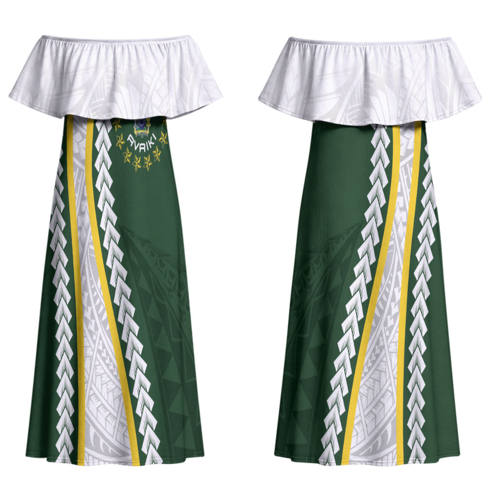 Cook Islands Rugby Personalized Avaiki Couples Matching Off Shoulder Maxi Dress and Hawaiian Shirt GO Kuki LT7 - Polynesian Pride