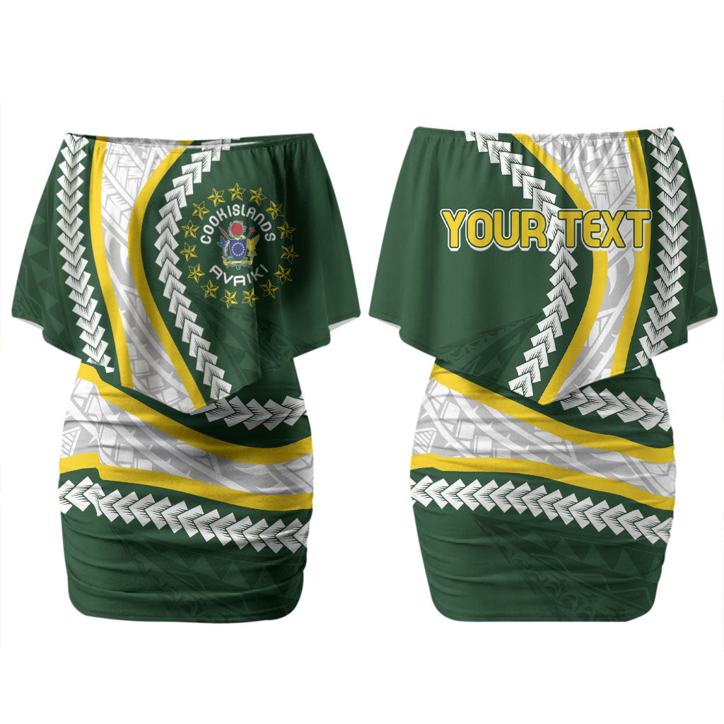 Cook Islands Rugby Personalized Avaiki Couples Matching Off Shoulder Short Dress and Hawaiian Shirt GO Kuki LT7 - Polynesian Pride