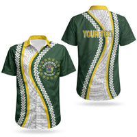 Cook Islands Rugby Personalized Avaiki Couples Matching Off The Shoulder Long Sleeve Dress and Hawaiian Shirt GO Kuki LT7 - Polynesian Pride