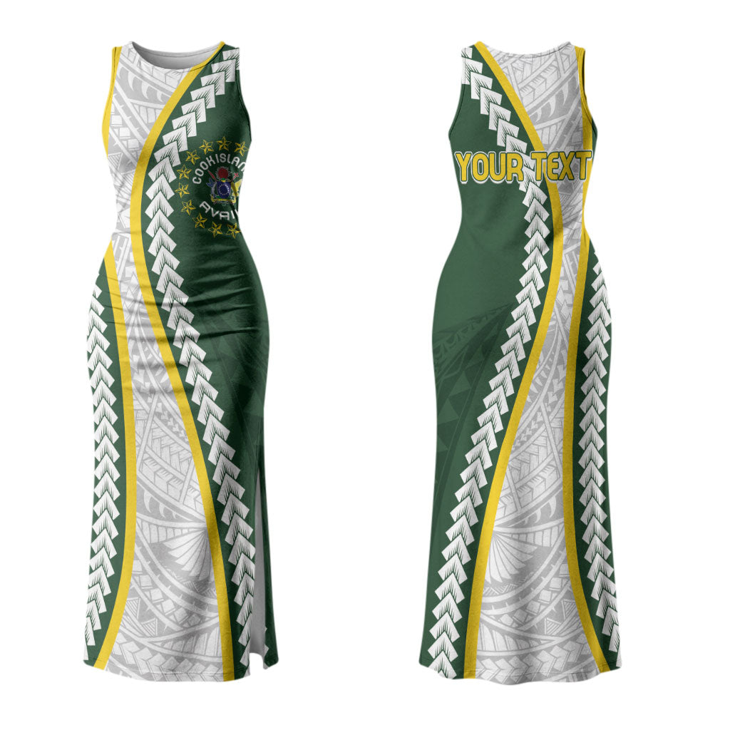 Cook Islands Rugby Personalized Avaiki Couples Matching Tank Maxi Dress and Long Sleeve Button Shirt GO Kuki LT7 - Polynesian Pride