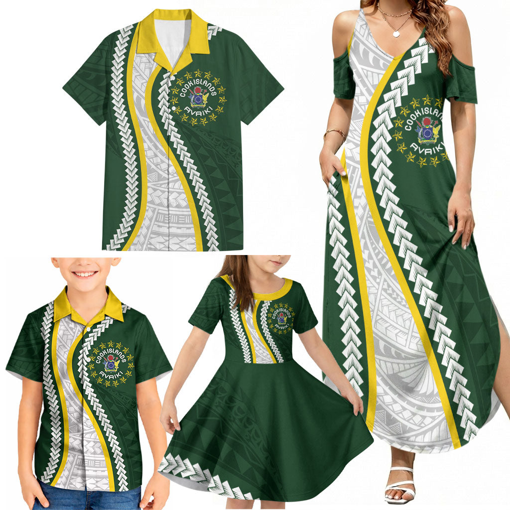 Cook Islands Rugby Personalized Avaiki Family Matching Summer Maxi Dress and Hawaiian Shirt GO Kuki LT7 - Polynesian Pride