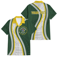 Cook Islands Rugby Personalized Avaiki Family Matching Summer Maxi Dress and Hawaiian Shirt GO Kuki LT7 Dad's Shirt - Short Sleeve Green - Polynesian Pride
