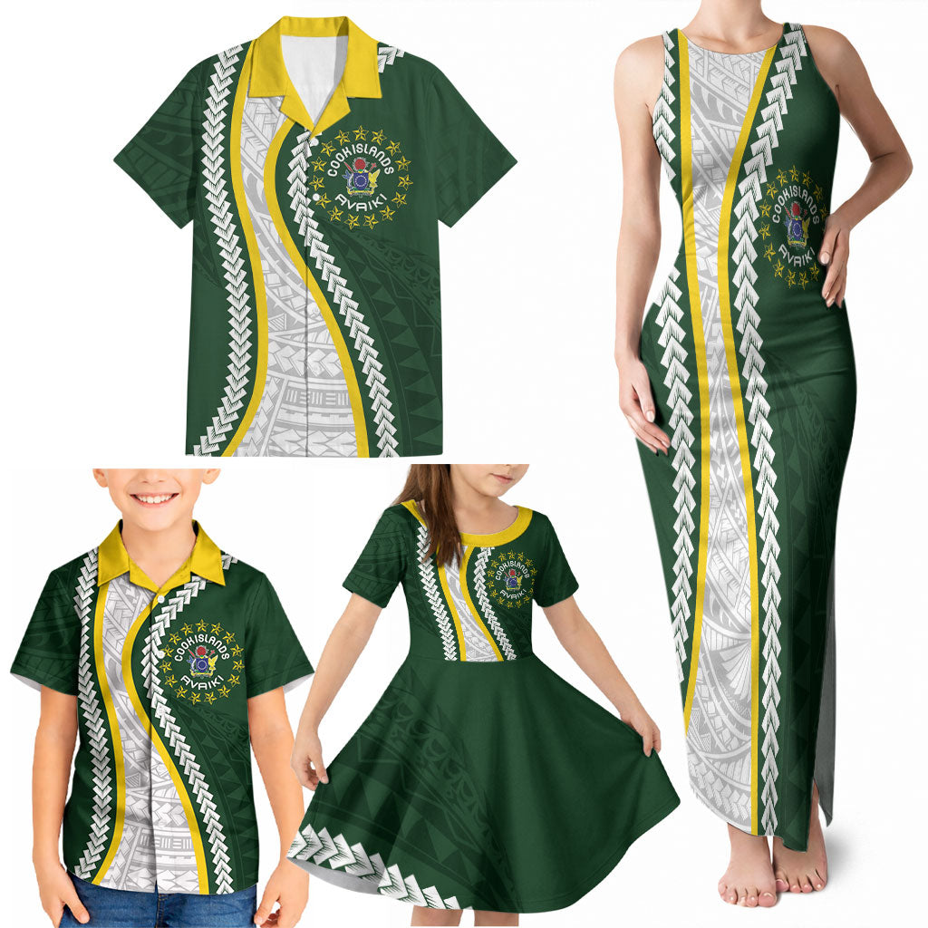 Cook Islands Rugby Personalized Avaiki Family Matching Tank Maxi Dress and Hawaiian Shirt GO Kuki LT7 - Polynesian Pride