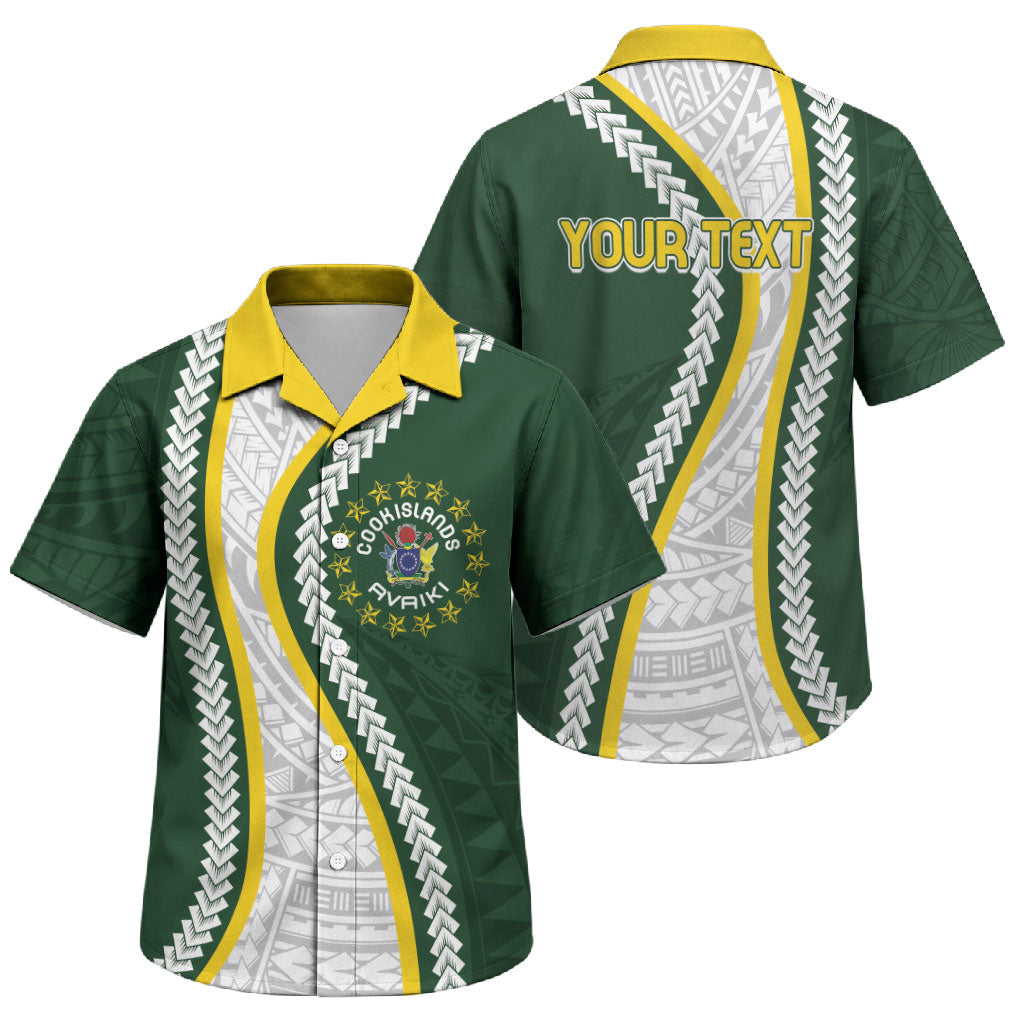 Cook Islands Rugby Personalized Avaiki Family Matching Tank Maxi Dress and Hawaiian Shirt GO Kuki LT7 Son's Shirt Green - Polynesian Pride