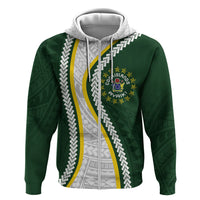 Cook Islands Rugby Personalized Avaiki Hoodie GO Kuki LT7 Zip Hoodie Green - Polynesian Pride