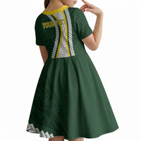Cook Islands Rugby Personalized Avaiki Kid Short Sleeve Dress GO Kuki LT7 - Polynesian Pride