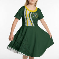 Cook Islands Rugby Personalized Avaiki Kid Short Sleeve Dress GO Kuki LT7 - Polynesian Pride
