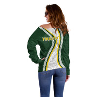 Cook Islands Rugby Personalized Avaiki Off Shoulder Sweater GO Kuki LT7 - Polynesian Pride