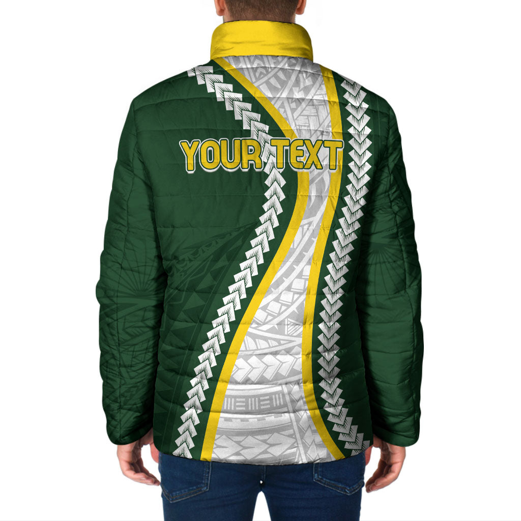 Cook Islands Rugby Personalized Avaiki Padded Jacket GO Kuki LT7 - Polynesian Pride