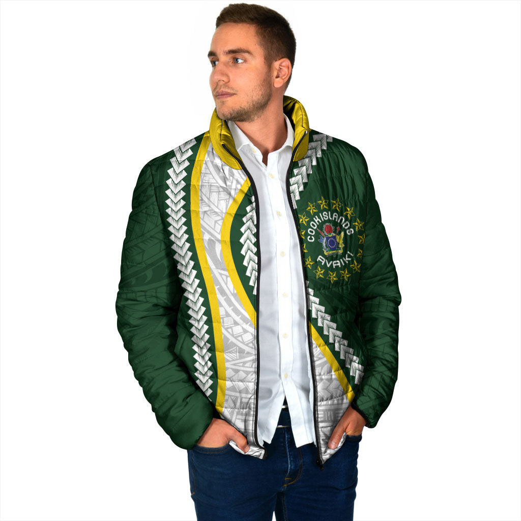 Cook Islands Rugby Personalized Avaiki Padded Jacket GO Kuki LT7 - Polynesian Pride