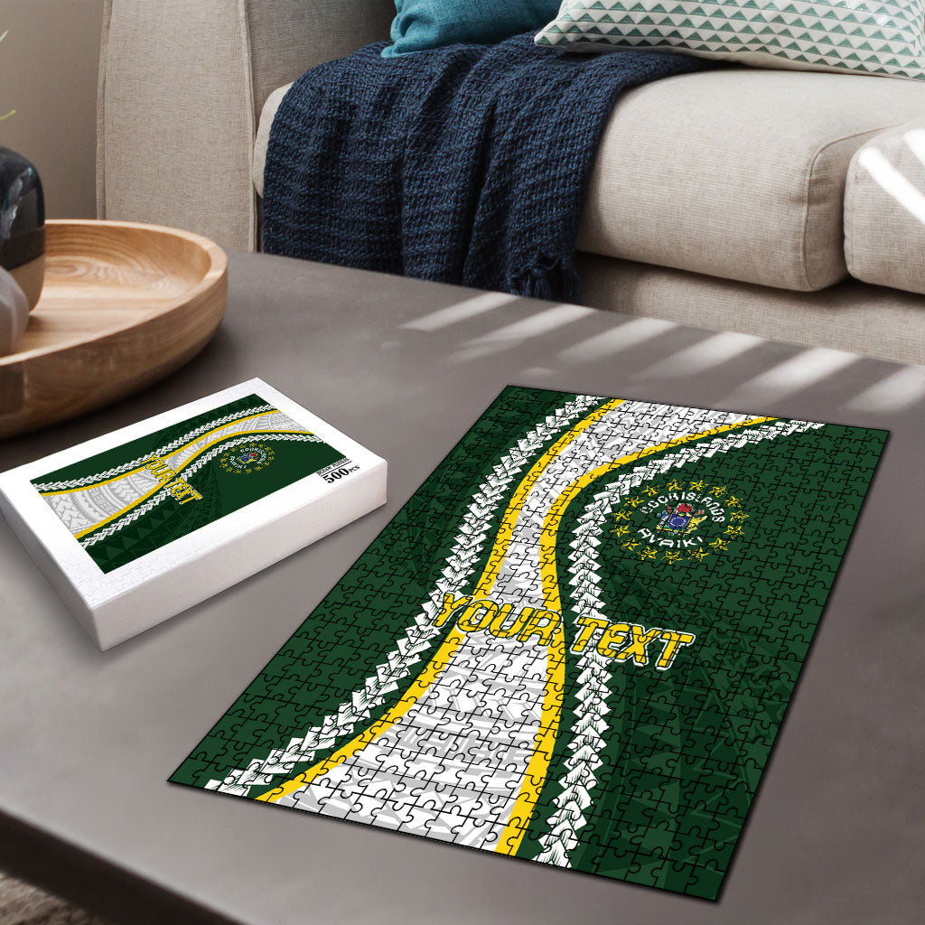 Cook Islands Rugby Personalized Avaiki Puzzle GO Kuki LT7 - Polynesian Pride
