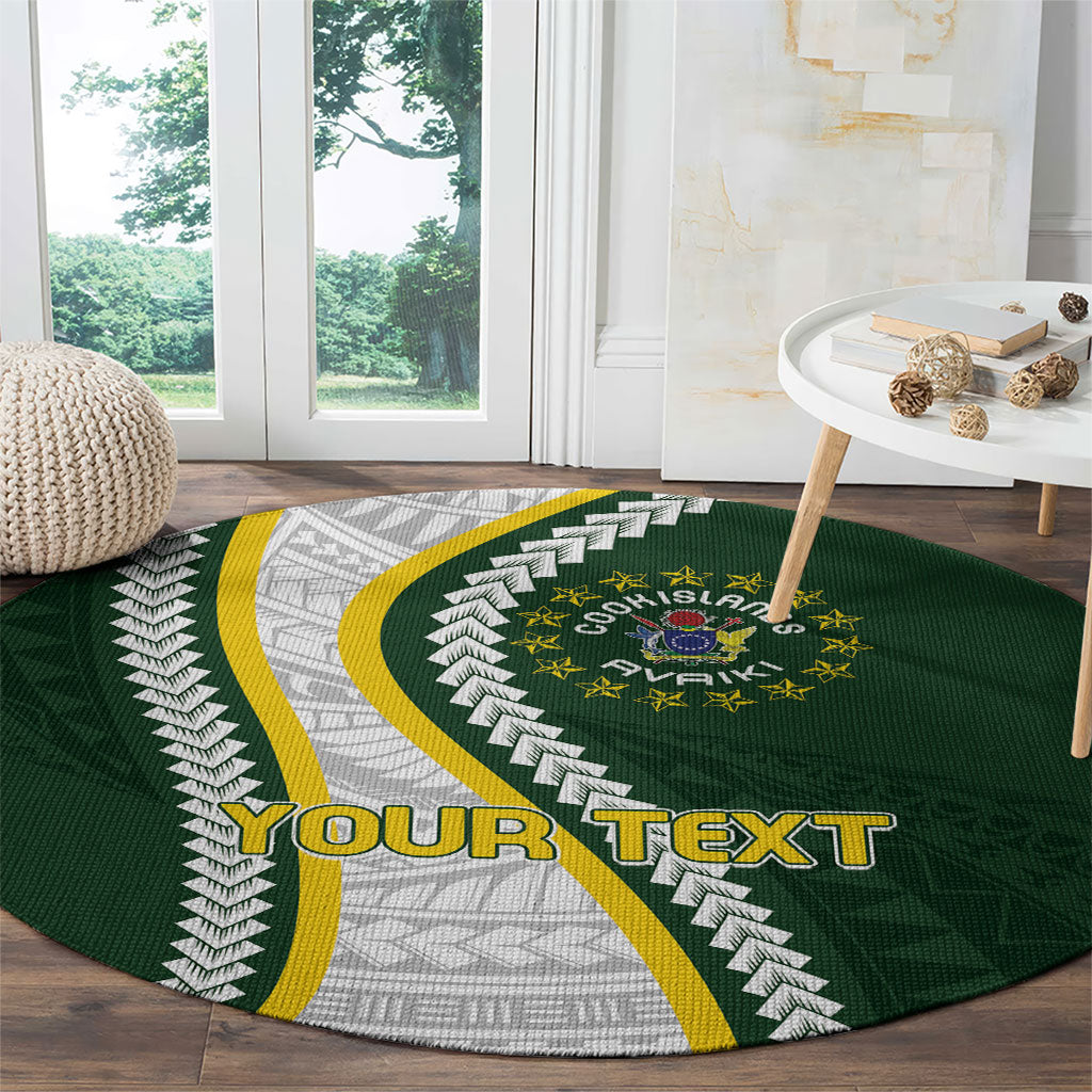 Cook Islands Rugby Personalized Avaiki Round Carpet GO Kuki LT7 - Polynesian Pride