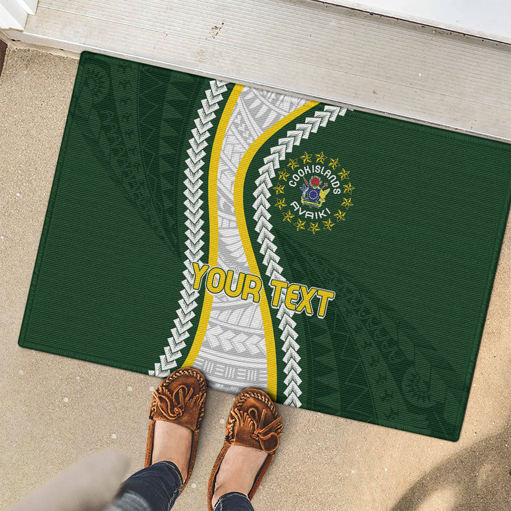 Cook Islands Rugby Personalized Avaiki Rubber Doormat GO Kuki LT7 - Polynesian Pride