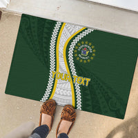 Cook Islands Rugby Personalized Avaiki Rubber Doormat GO Kuki LT7 - Polynesian Pride
