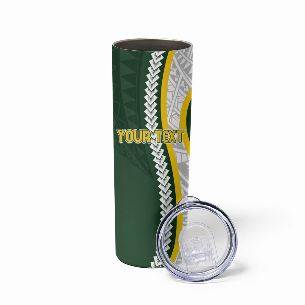Cook Islands Rugby Personalized Avaiki Skinny Tumbler GO Kuki LT7 - Polynesian Pride