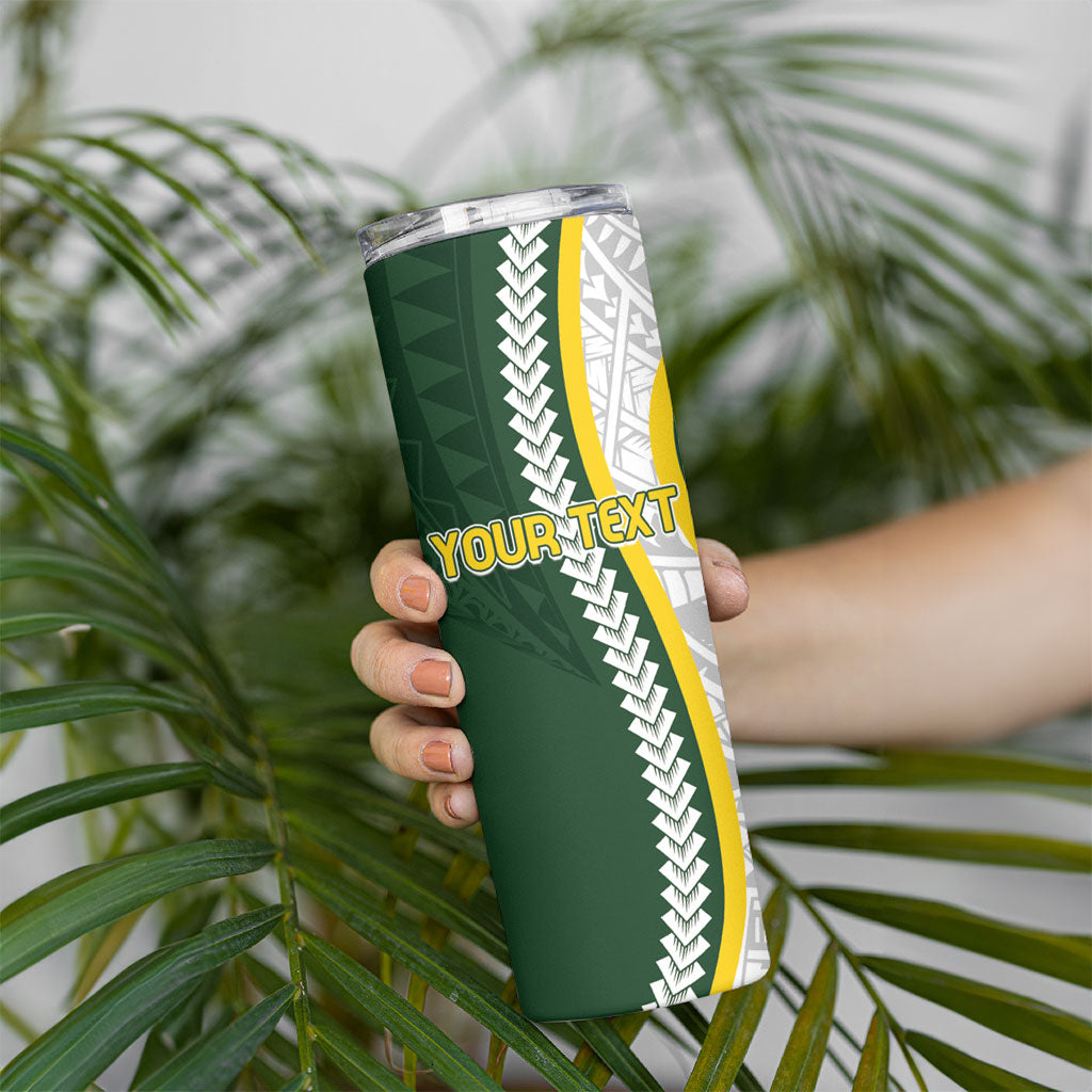 Cook Islands Rugby Personalized Avaiki Skinny Tumbler GO Kuki LT7 - Polynesian Pride