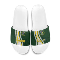 Cook Islands Rugby Personalized Avaiki Slide Sandals GO Kuki LT7 Green - Polynesian Pride