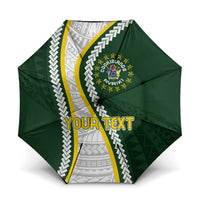 Cook Islands Rugby Personalized Avaiki Umbrella GO Kuki LT7 One Size Folded 11.42 inch Opened Diameter 37.4 inch Green - Polynesian Pride