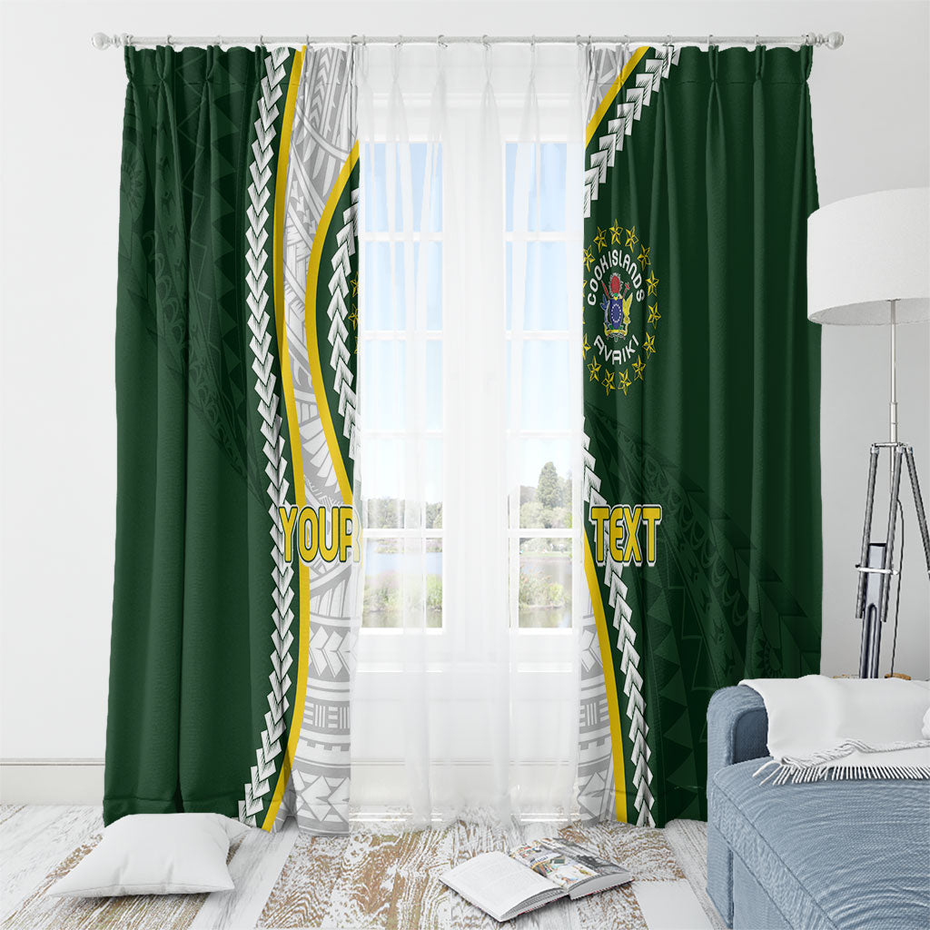 Cook Islands Rugby Personalized Avaiki Window Curtain GO Kuki LT7 - Polynesian Pride