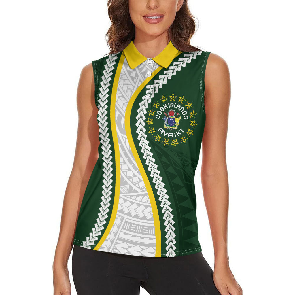 Cook Islands Rugby Personalized Avaiki Women Sleeveless Polo Shirt GO Kuki LT7 - Polynesian Pride