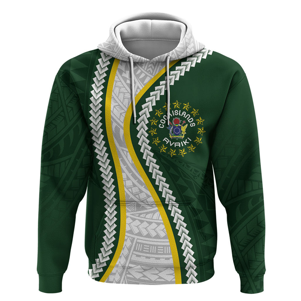 Cook Islands Rugby Personalized Avaiki Zip Hoodie GO Kuki LT7 Pullover Hoodie Green - Polynesian Pride