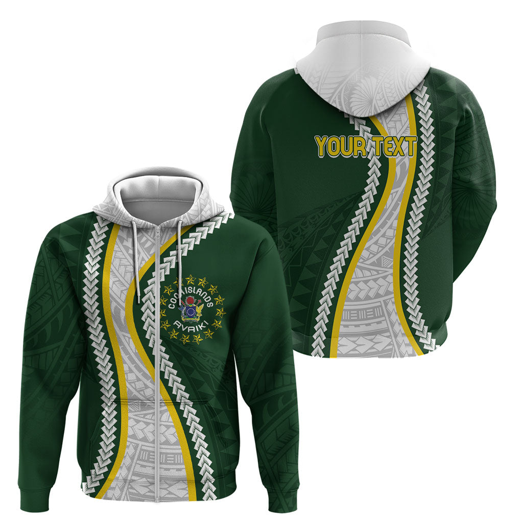 Cook Islands Rugby Personalized Avaiki Zip Hoodie GO Kuki LT7 - Polynesian Pride