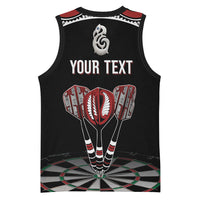 New Zealand Darts Personalized Hei Manaia Basketball Jersey Classic Kowhaiwhai LT7 - Polynesian Pride