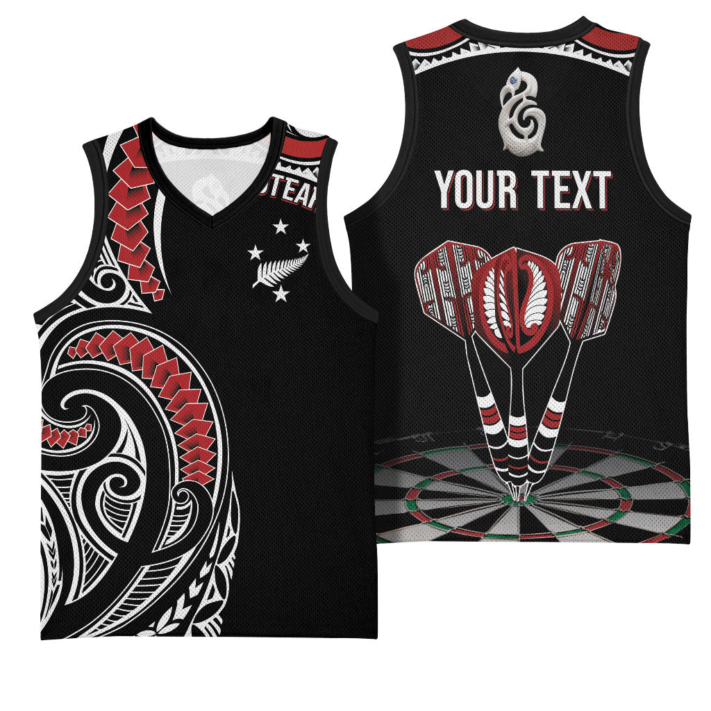 New Zealand Darts Personalized Hei Manaia Basketball Jersey Classic Kowhaiwhai LT7 - Polynesian Pride