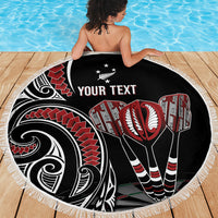 New Zealand Darts Personalized Hei Manaia Beach Blanket Classic Kowhaiwhai LT7 - Polynesian Pride