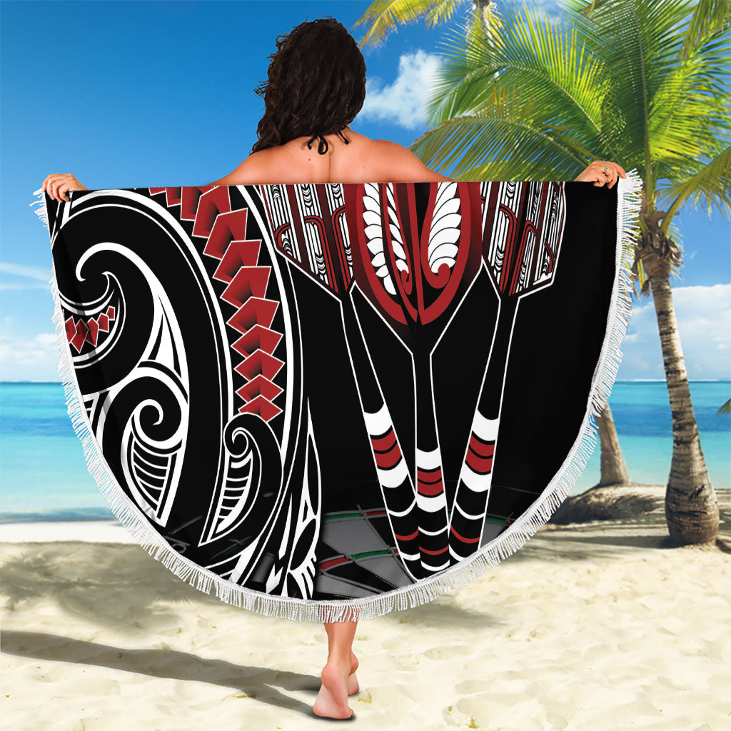 New Zealand Darts Personalized Hei Manaia Beach Blanket Classic Kowhaiwhai LT7 - Polynesian Pride