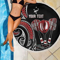 New Zealand Darts Personalized Hei Manaia Beach Blanket Classic Kowhaiwhai LT7 - Polynesian Pride
