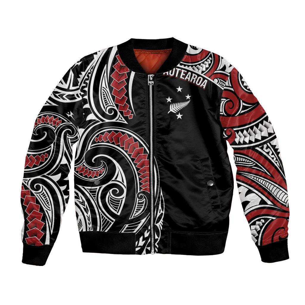 New Zealand Darts Personalized Hei Manaia Bomber Jacket Classic Kowhaiwhai LT7 Unisex Black - Polynesian Pride
