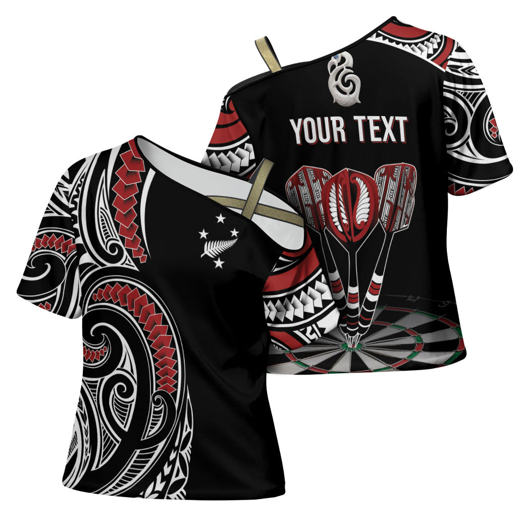 New Zealand Darts Personalized Hei Manaia Cross Shoulder Shirt Classic Kowhaiwhai LT7 - Polynesian Pride