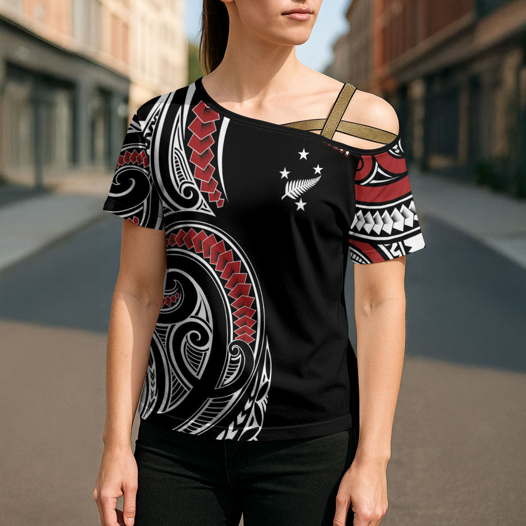 New Zealand Darts Personalized Hei Manaia Cross Shoulder Shirt Classic Kowhaiwhai LT7 - Polynesian Pride