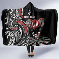 New Zealand Darts Personalized Hei Manaia Hooded Blanket Classic Kowhaiwhai LT7 One Size Black - Polynesian Pride