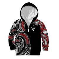 New Zealand Darts Personalized Hei Manaia Kid Hoodie Classic Kowhaiwhai LT7 Zip Hoodie Black - Polynesian Pride